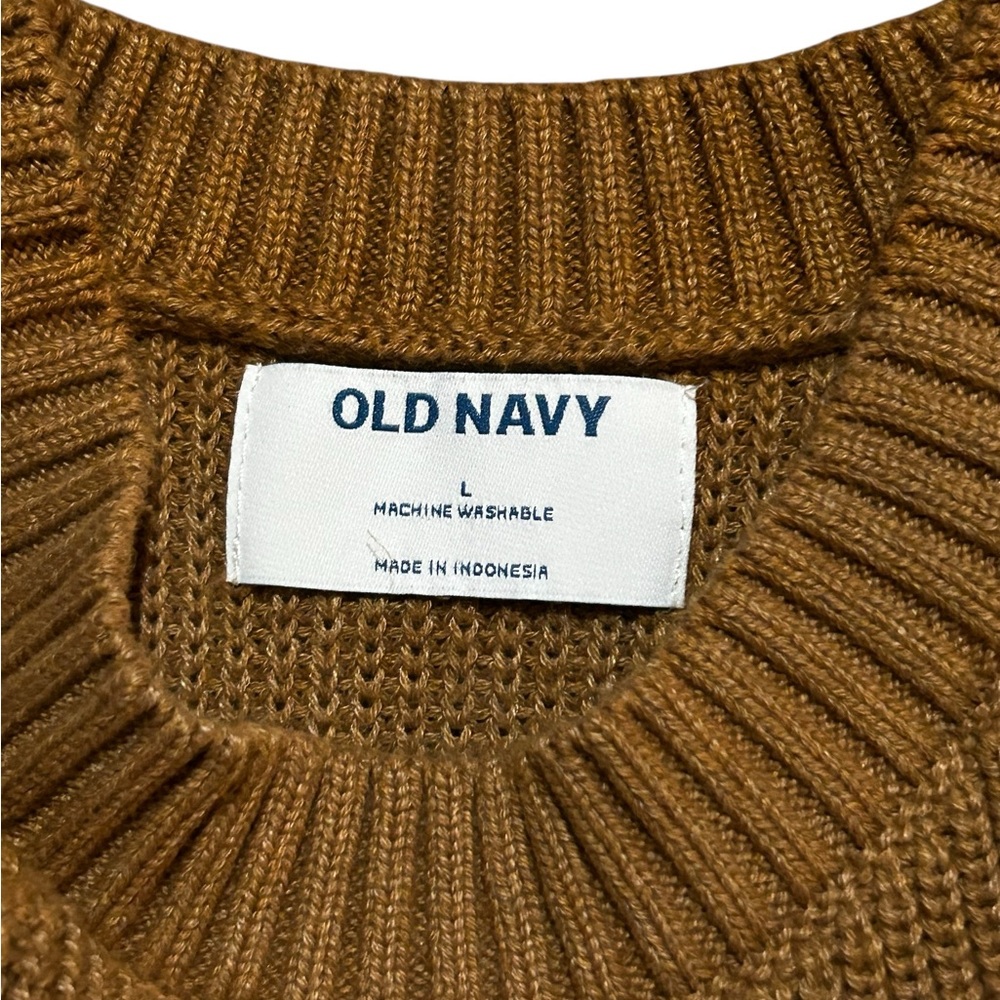 Old Navy Brown and White Striped Sweater Top - Picture 4 of 5